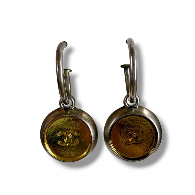 Chanel Coco Mark Hoop Earrings 1999 99A Swing Earrings Vintage