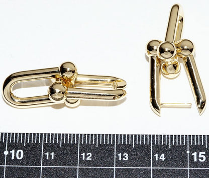 Tiffany & Co Earrings 18K Yellow Gold Hardware Large Link Earrings