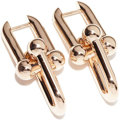 Tiffany & Co Earrings 18K Pink Gold Hardware Large Link Earrings