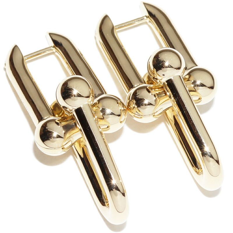 Tiffany & Co Earrings 18K Yellow Gold Hardware Large Link Earrings