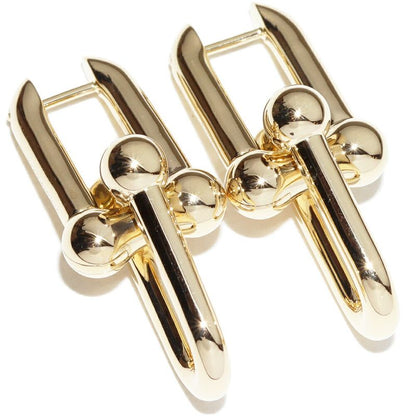 Tiffany & Co Earrings 18K Yellow Gold Hardware Large Link Earrings