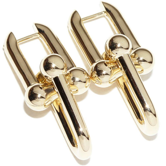 Tiffany & Co Earrings 18K Yellow Gold Hardware Large Link Earrings