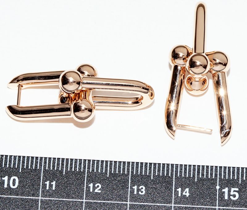 Tiffany & Co Earrings 18K Pink Gold Hardware Large Link Earrings