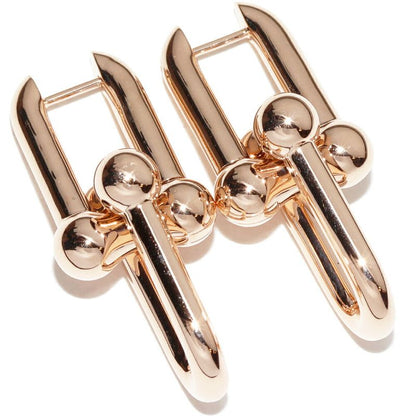 Tiffany & Co Earrings 18K Pink Gold Hardware Large Link Earrings