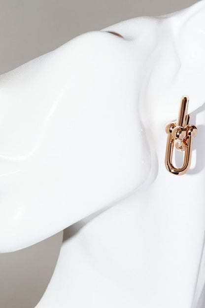 Tiffany & Co Earrings 18K Pink Gold Hardware Large Link Earrings