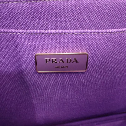 Prada Canapa Tote Striped 1bg439 2WAY Bag Shoulder Bag Canvas Purple Green Gold