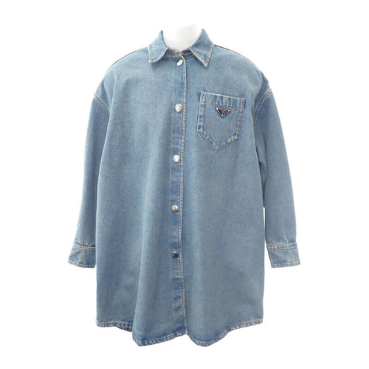 Prada Oversized Organic Denim 38 Gfc036_13z6_f0ban_s_ooo Long Sleeve Shirt