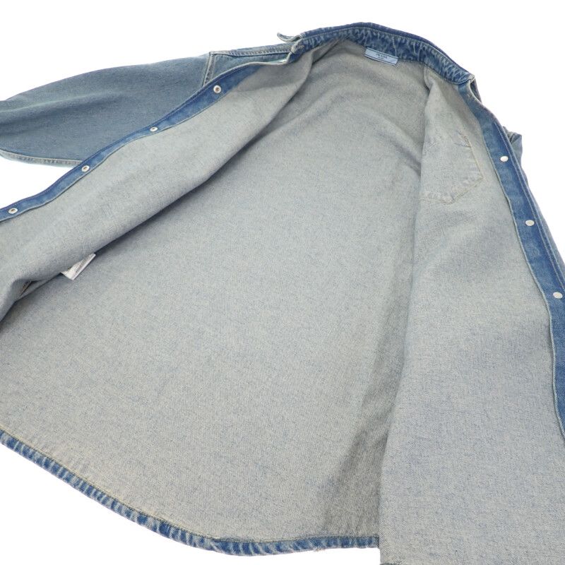 Prada Oversized Organic Denim 38 Gfc036_13z6_f0ban_s_ooo Long Sleeve Shirt