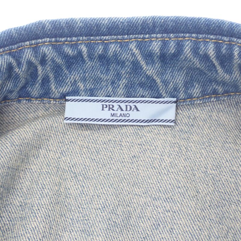Prada Oversized Organic Denim 38 Gfc036_13z6_f0ban_s_ooo Long Sleeve Shirt
