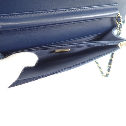 Chanel Classic Chain Wallet Ap0250 Long Wallet Denim Navy Gold Hardware Ladies