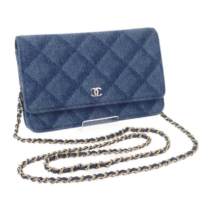 Chanel Classic Chain Wallet Ap0250 Long Wallet Denim Navy Gold Hardware Ladies