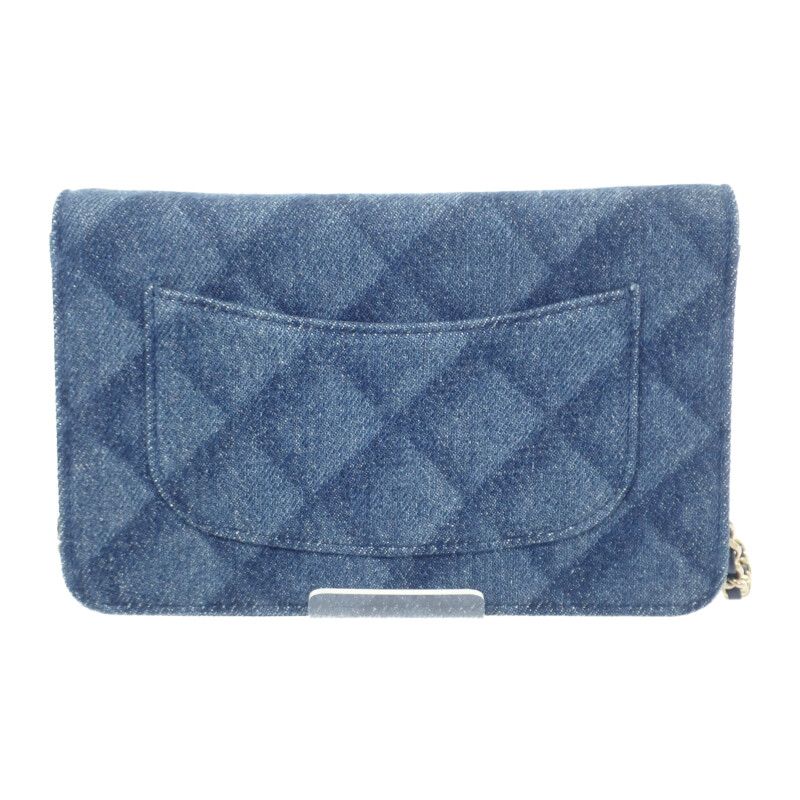 Chanel Classic Chain Wallet Ap0250 Long Wallet Denim Navy Gold Hardware Ladies