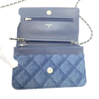 Chanel Classic Chain Wallet Ap0250 Long Wallet Denim Navy Gold Hardware Ladies