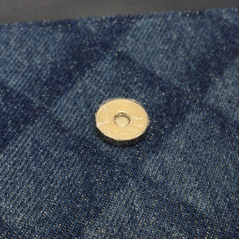 Chanel Classic Chain Wallet Ap0250 Long Wallet Denim Navy Gold Hardware Ladies