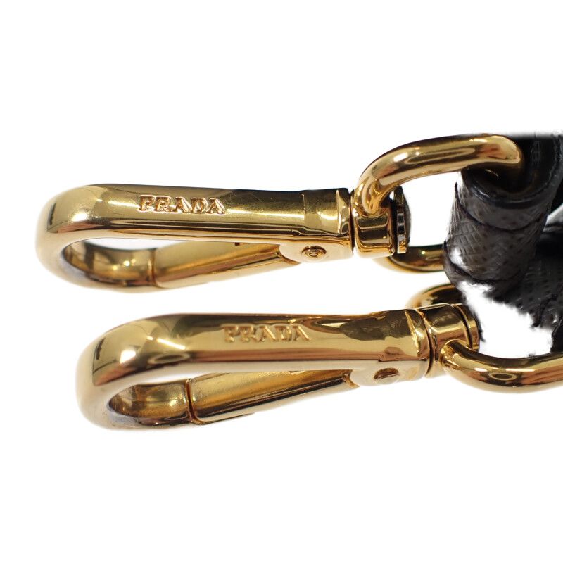 Prada Esplanade Bag 1bh043 Shoulder Bag Saffiano Gray Black Ladies [AB Rank