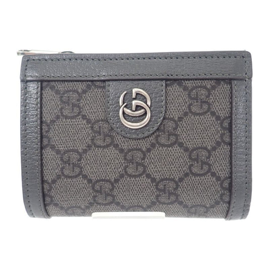Gucci GG Coin Wallet 760238 Bifold Wallet GG Supreme Canvas Leather Gray Men
