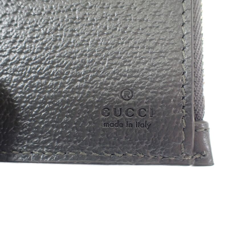 Gucci GG Coin Wallet 760238 Bifold Wallet GG Supreme Canvas Leather Gray Men