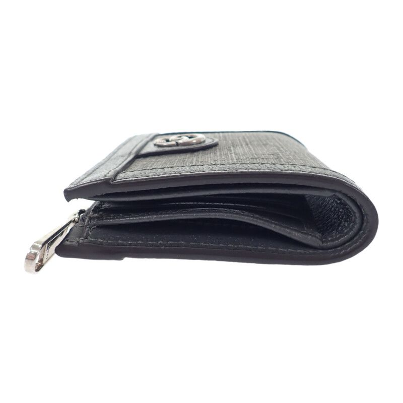 Gucci GG Coin Wallet 760238 Bifold Wallet GG Supreme Canvas Leather Gray Men