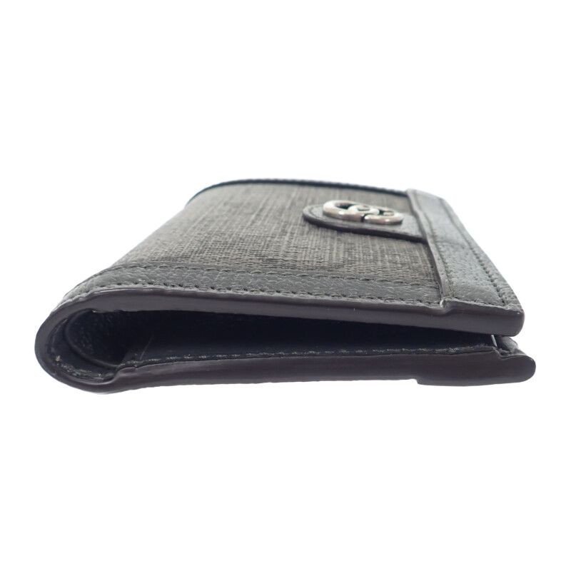 Gucci GG Coin Wallet 760238 Bifold Wallet GG Supreme Canvas Leather Gray Men