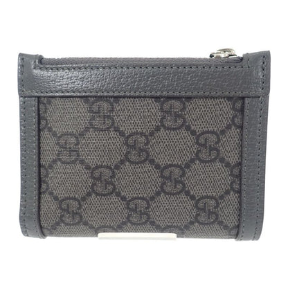 Gucci GG Coin Wallet 760238 Bifold Wallet GG Supreme Canvas Leather Gray Men