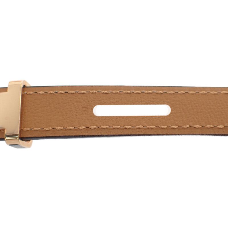 Hermes Pop H15 H081087 Belt Vaux Epson Black Gold Hardware Ladies [SA Rank