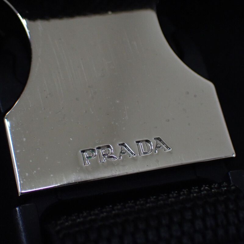 Prada Re-nylon 2vh133 Shoulder Bag Nylon Saffiano Black Silver Hardware Ladies