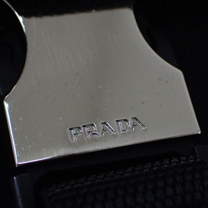 Prada Re-nylon 2vh133 Shoulder Bag Nylon Saffiano Black Silver Hardware Ladies