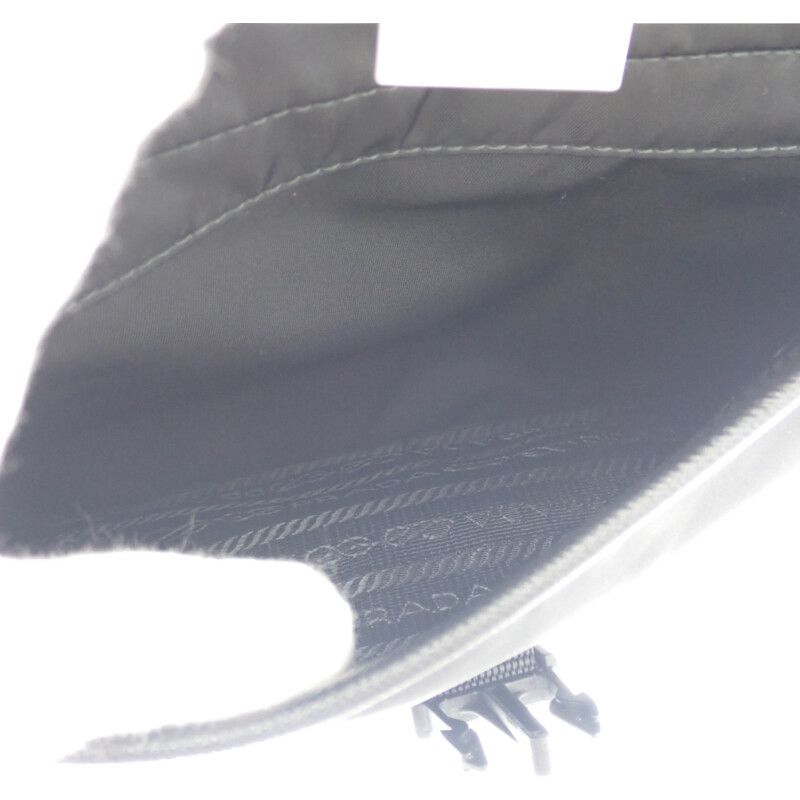 Prada Re-nylon 2vh133 Shoulder Bag Nylon Saffiano Black Silver Hardware Ladies