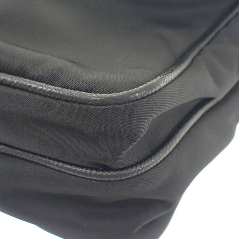 Prada Re-nylon 2vh133 Shoulder Bag Nylon Saffiano Black Silver Hardware Ladies