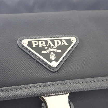 Prada Re-nylon 2vh133 Shoulder Bag Nylon Saffiano Black Silver Hardware Ladies