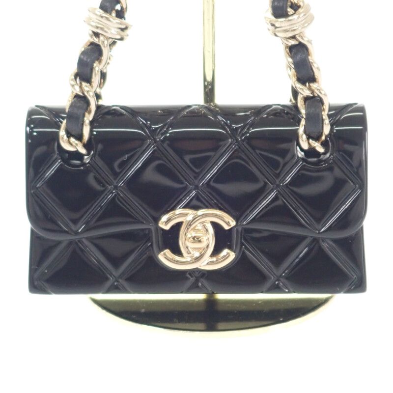 Chanel Matelasse Chain Bag Aba121_b09999_nl990 Bag Charm Resin Black Ladies
