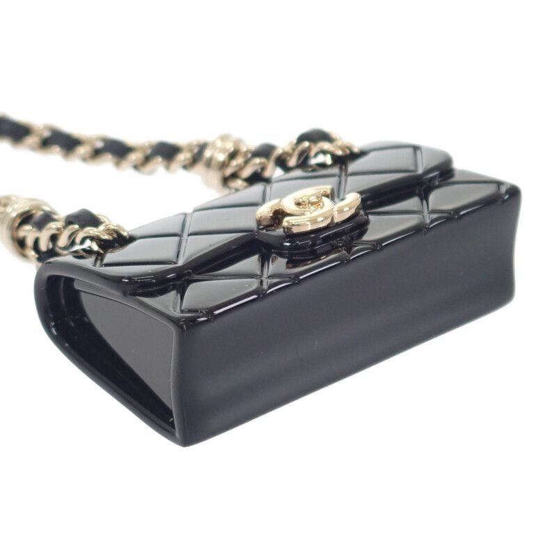 Chanel Matelasse Chain Bag Aba121_b09999_nl990 Bag Charm Resin Black Ladies
