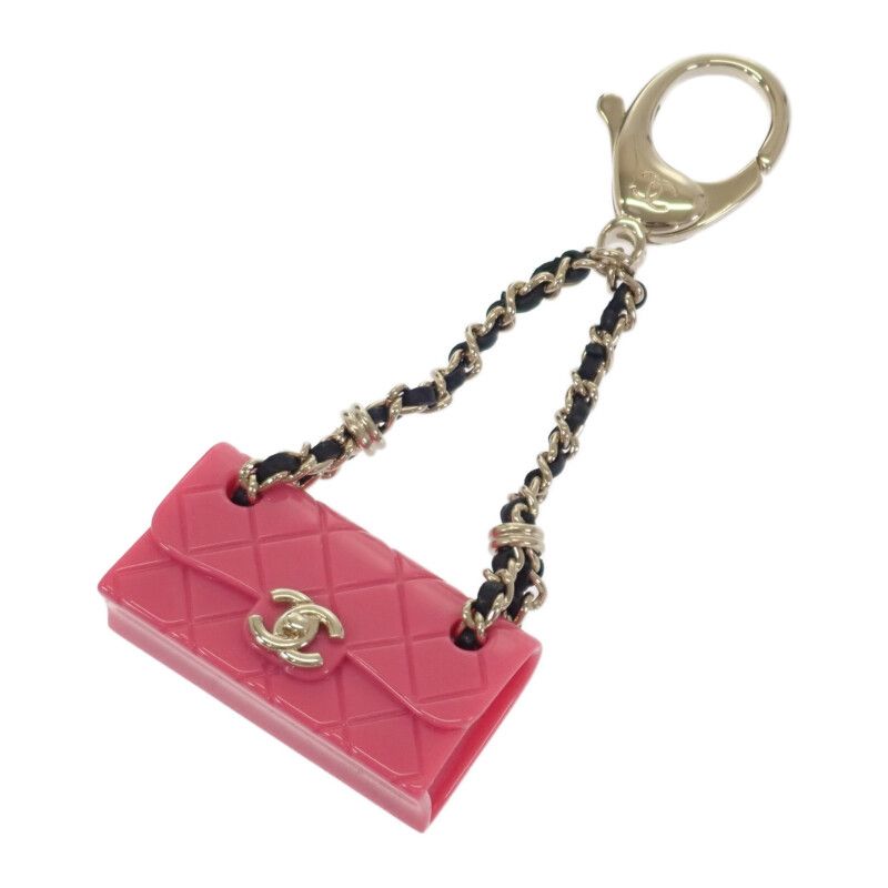 Chanel Matelasse Chain Bag Aba121 Bag Charm Resin Pink Ladies [ranked A
