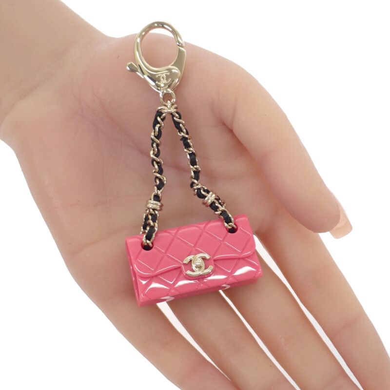 Chanel Matelasse Chain Bag Aba121 Bag Charm Resin Pink Ladies [ranked A