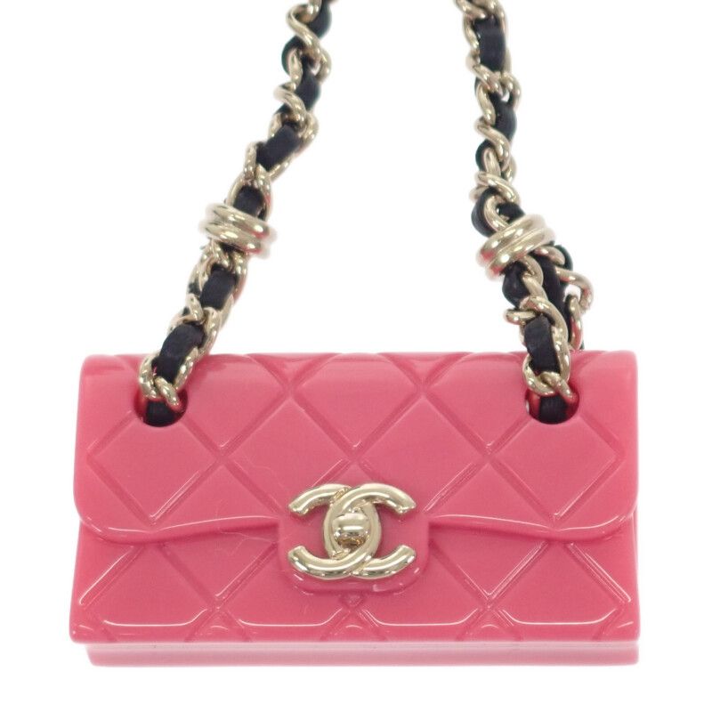 Chanel Matelasse Chain Bag Aba121 Bag Charm Resin Pink Ladies [ranked A