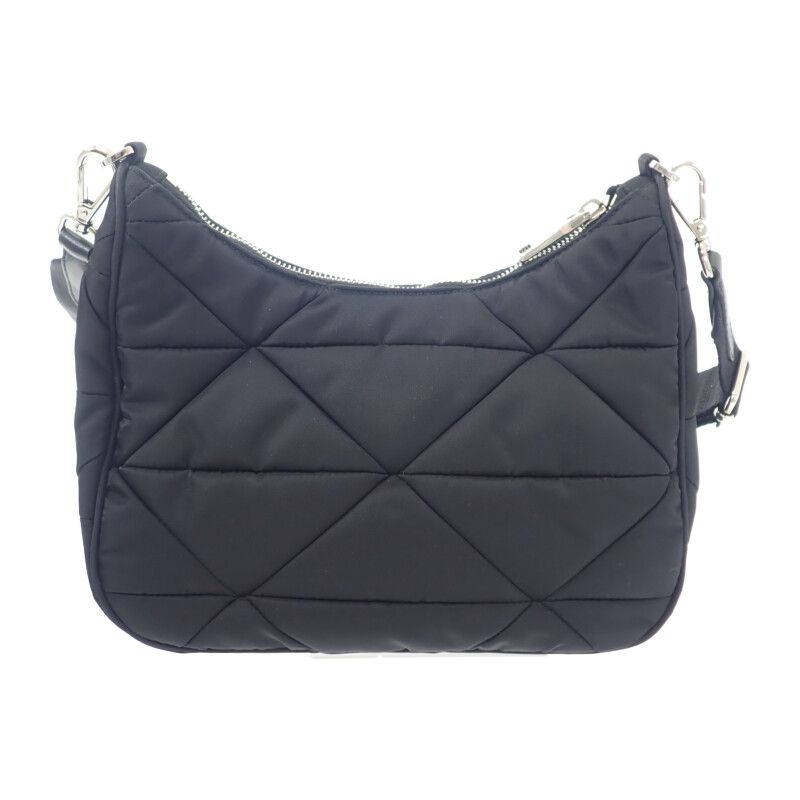 Prada Padette Nylon 1bc151 Shoulder Bag Black Silver Hardware Women's Gift