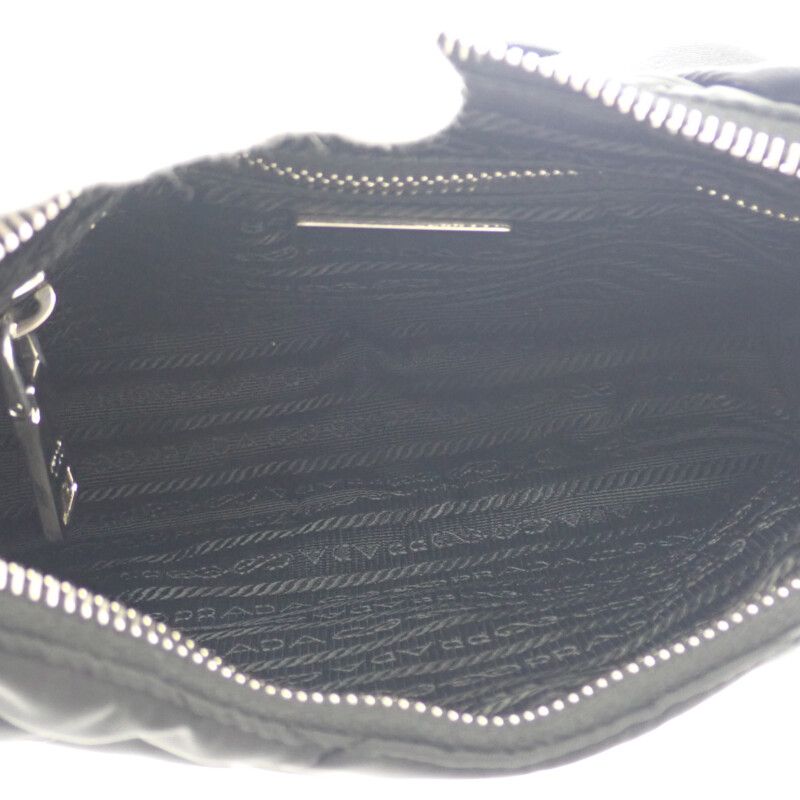 Prada Padette Nylon 1bc151 Shoulder Bag Black Silver Hardware Women's Gift