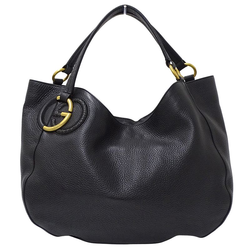 Gucci Bag Women's Brand Tote Shoulder Bag Interlocking G Leather Black 309531