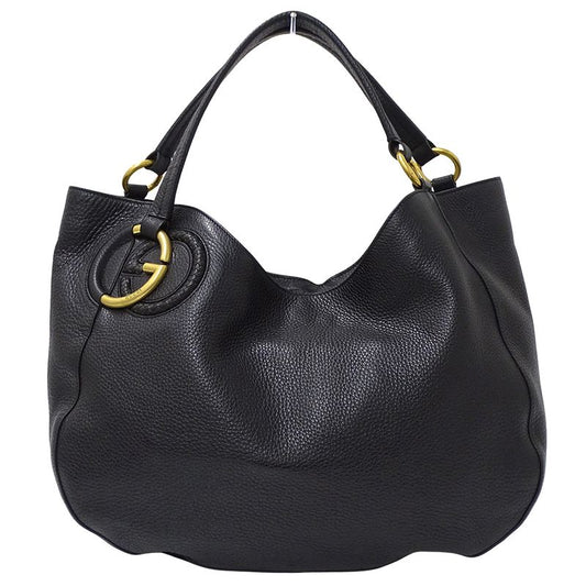 Gucci Bag Women's Brand Tote Shoulder Bag Interlocking G Leather Black 309531