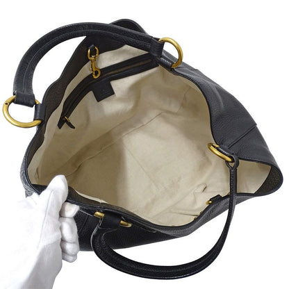 Gucci Bag Women's Brand Tote Shoulder Bag Interlocking G Leather Black 309531