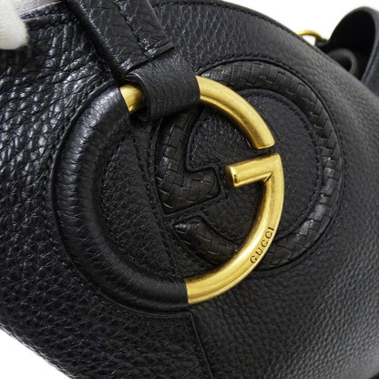 Gucci Bag Women's Brand Tote Shoulder Bag Interlocking G Leather Black 309531