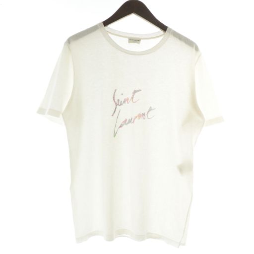 Saint Laurent Paris 18SS T-shirt Cut And Sewn Short Sleeves Crew Neck Logo XS