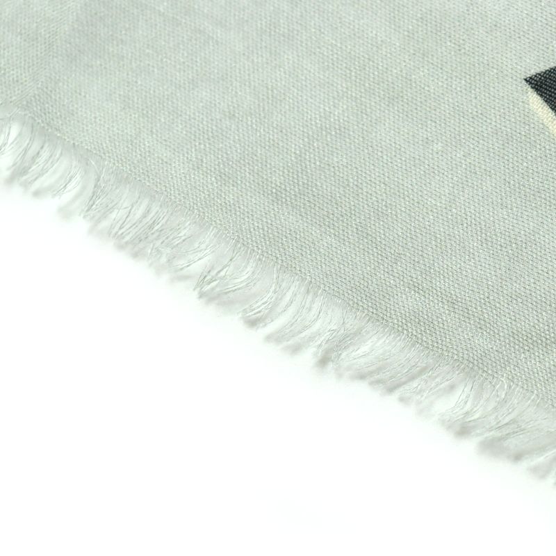 CHANEL 2021 21B Coco Mark Logo Allover Cashmere Silk Scarf Shawl Grayish Made