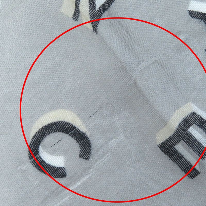 CHANEL 2021 21B Coco Mark Logo Allover Cashmere Silk Scarf Shawl Grayish Made