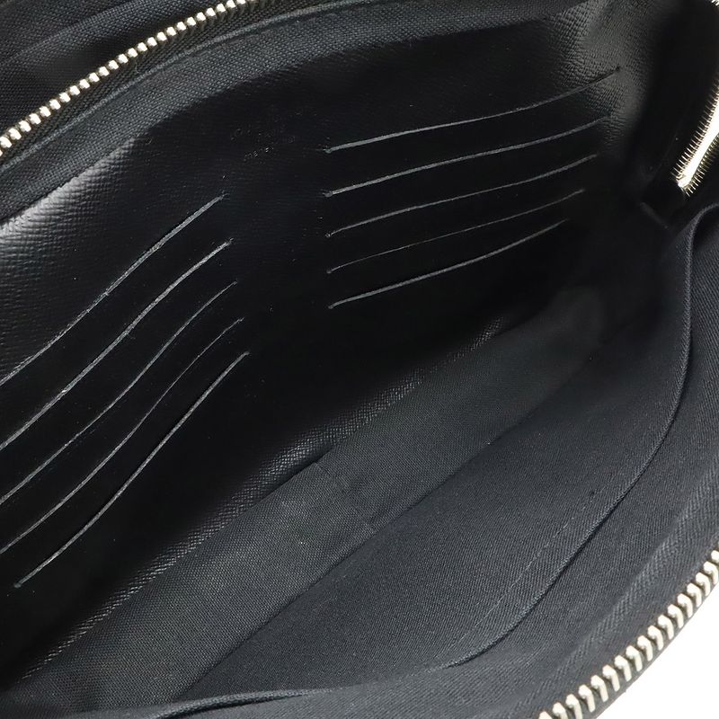 Louis Vuitton Taiga Pavel Second Bag Clutch Bag Leather Ardoise Black Silver
