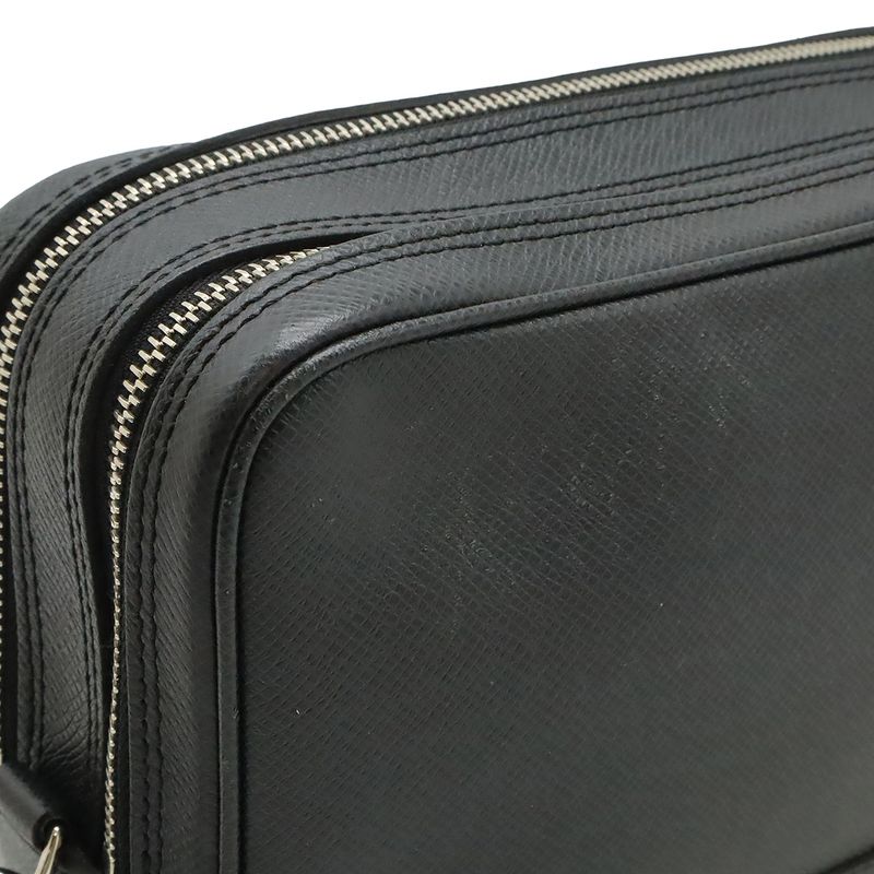 Louis Vuitton Taiga Pavel Second Bag Clutch Bag Leather Ardoise Black Silver
