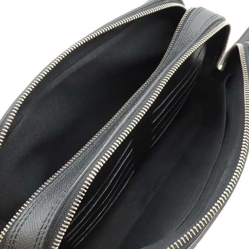Louis Vuitton Taiga Pavel Second Bag Clutch Bag Leather Ardoise Black Silver