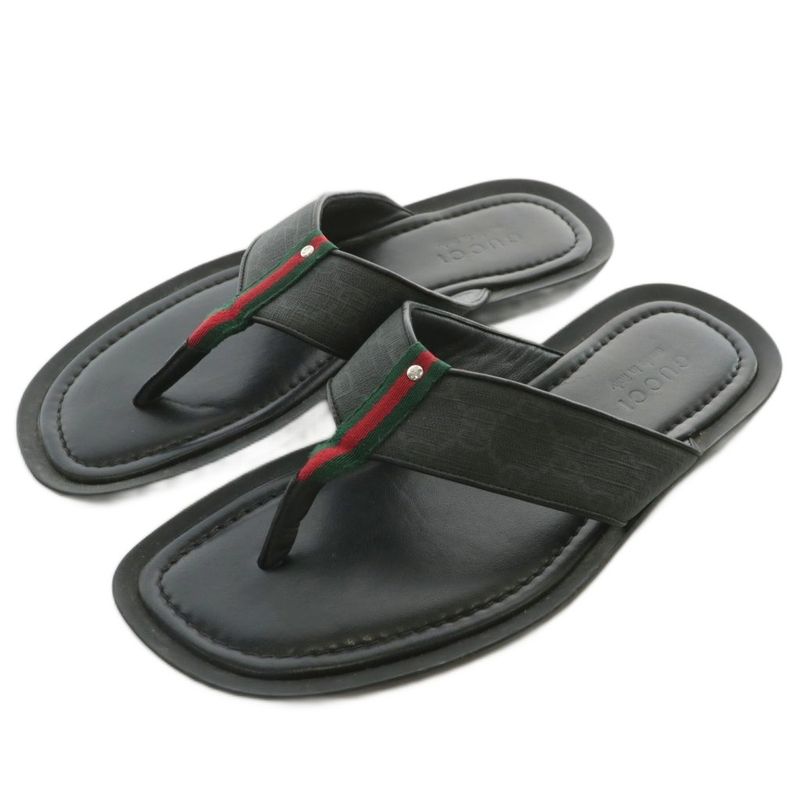Gucci Flip Flops Thong Leather GG Supreme Sherry Line 6.5 25.5cm (10.04in)