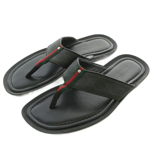 Gucci Flip Flops Thong Leather GG Supreme Sherry Line 6.5 25.5cm (10.04in)