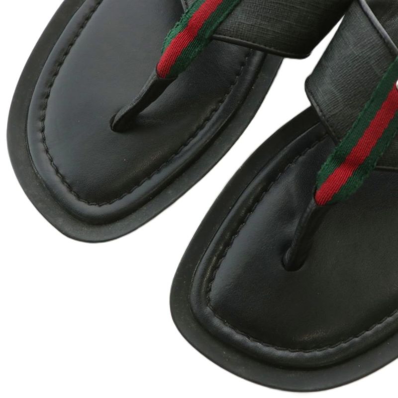 Gucci Flip Flops Thong Leather GG Supreme Sherry Line 6.5 25.5cm (10.04in)